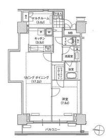 ブリリアイスト東雲キャナルコート 1306 間取り図