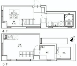 クーカイ・テラス目黒通り 401 間取り図