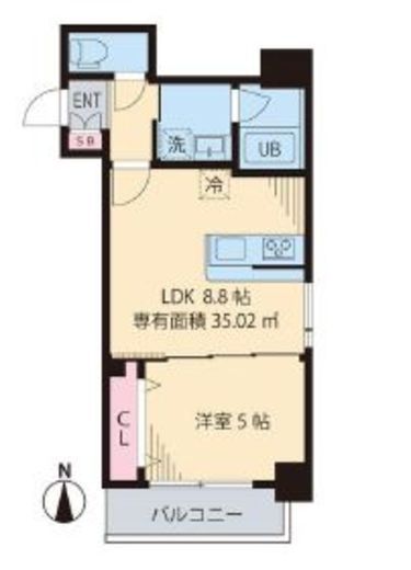 ビイルーム中野 102 間取り図