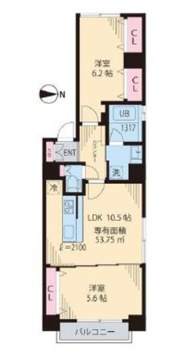 ビイルーム中野 101 間取り図