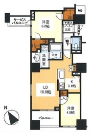 ブランズ日本橋茅場町 6階 間取り図