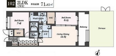 パシフィックレジデンス目黒本町 101 間取り図
