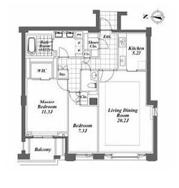 プライムメゾン御殿山 2F2 間取り図