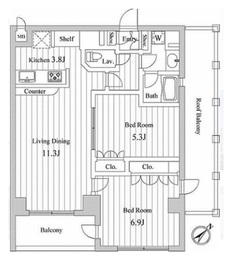 スペーシア三軒茶屋弐番館 803 間取り図