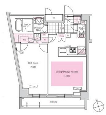 アーバネックス三田 1406 間取り図