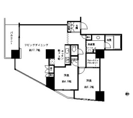 カスタリアタワー品川シーサイド 1703 間取り図