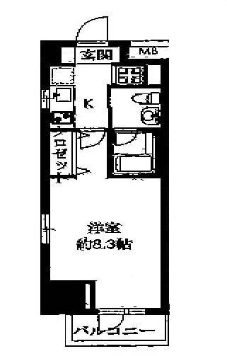 ルクレ日本橋馬喰町 206 間取り図