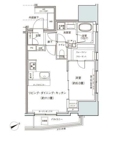 朝日マンション五反田 505 間取り図