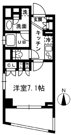 レジディア中落合 B514 間取り図