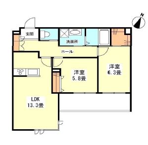 ヘリテイジ八雲 210 間取り図