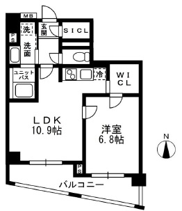 レジディア中落合 A704 間取り図