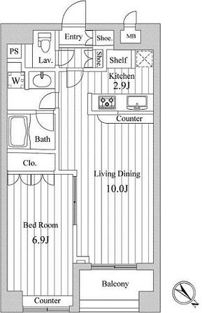スペーシア三軒茶屋弐番館 308 間取り図