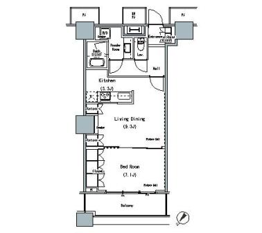 ザ・東京タワーズ ミッドタワー 25階 間取り図