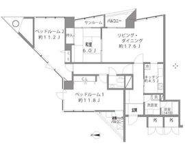 Shibaura Crystal 品川レジデンス 15階 間取り図