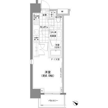 パークハビオ人形町 301 間取り図