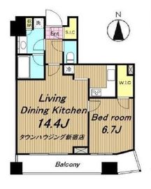 コンシェリア西新宿タワーズウエスト 26階 間取り図