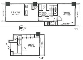 麹町クリスタルシティ西館 14階 間取り図