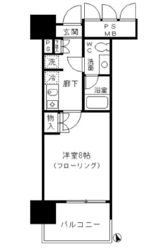 フォンテーヌ芝浦 708 間取り図