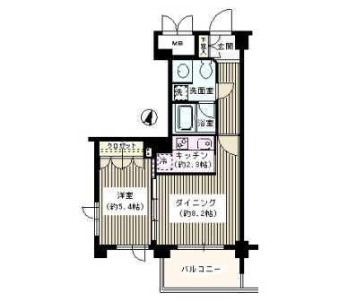 ディアナコート池田山公園 8階 間取り図