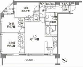 カスタリア八雲 203 間取り図