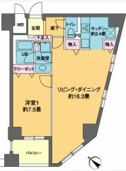 カスタリア茅場町 1205 間取り図