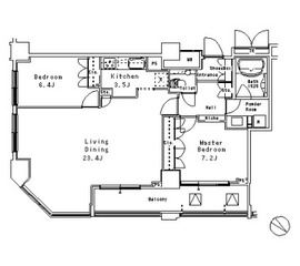 THE ROPPONGI TOKYO CLUB RESIDENCE 1405 間取り図