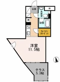 カスタリア目黒長者丸 101 間取り図