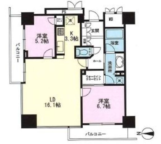 品川タワーフェイス 29階 間取り図