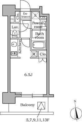 レジディア三軒茶屋 205 間取り図
