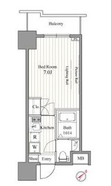 レジディア東銀座 412 間取り図