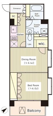 コートラクリア京橋 803 間取り図