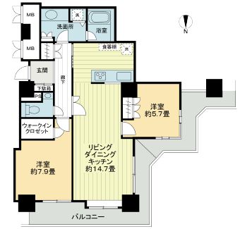 サンクォーレタワー 19階 間取り図