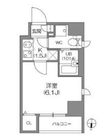 アジールコート中野坂上 702 間取り図