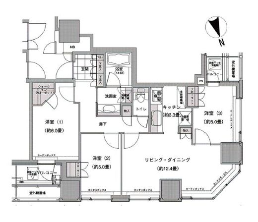 ウエストパークタワー池袋 2002 間取り図