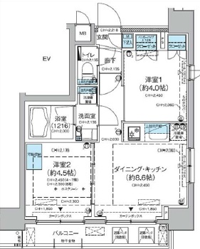 レジディア蒲田5 610 間取り図
