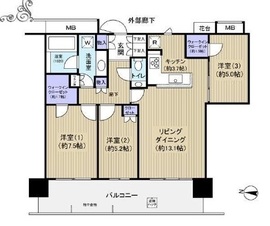 アーバンドックパークシティ豊洲タワー 44階 間取り図