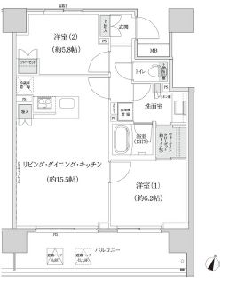 パークハビオ渋谷本町レジデンス 721 間取り図