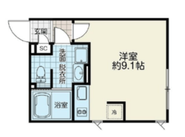 ラピス四谷三丁目 303 間取り図