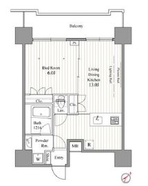 レジディア東銀座 1506 間取り図