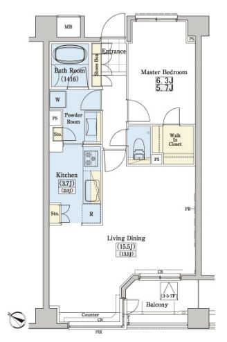 レジディアタワー上池袋 パーク棟 503 間取り図