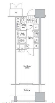 コンフォリア渋谷ウエスト 608 間取り図