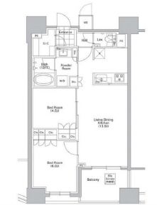 コンフォリア渋谷ウエスト 1303 間取り図