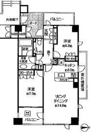 パークハウス四谷 4階 間取り図