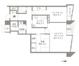 Shibaura Crystal 品川レジデンス 19階 間取り図