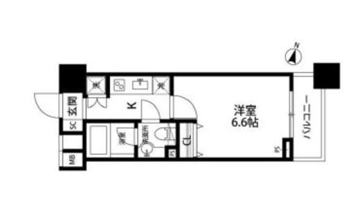 ファーストリアルタワー新宿 815 間取り図