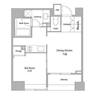 BPRレジデンス蔵前 1401 間取り図
