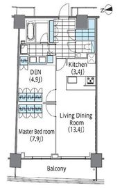 コンフォリア新宿イーストサイドタワー 2108 間取り図