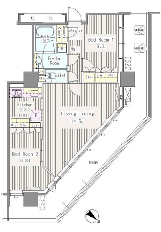 ユニゾンタワー 2708 間取り図