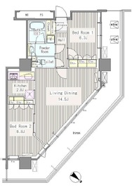 ユニゾンタワー 2708 間取り図