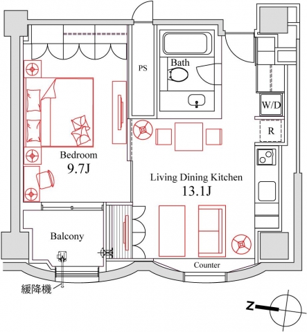 ハンドレッドステイレジデンス 801 間取り図